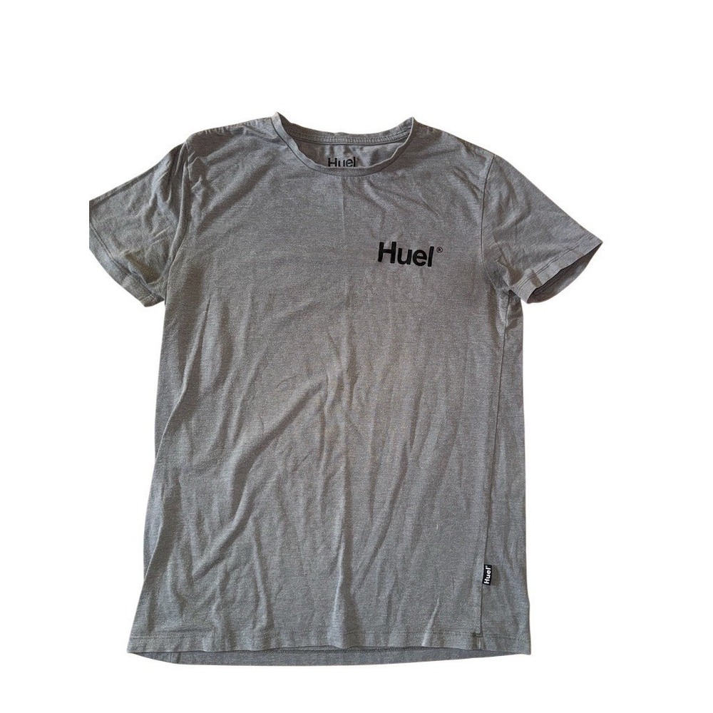 Huel T-Shirt Men's Size M Heather Gray Logo‎ Graphic Short Sleeve Crew
